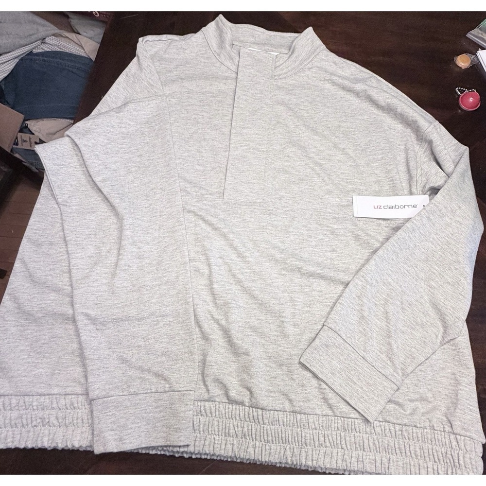 Men's Liz Claiborne Grey Quarter zip NWT XXL